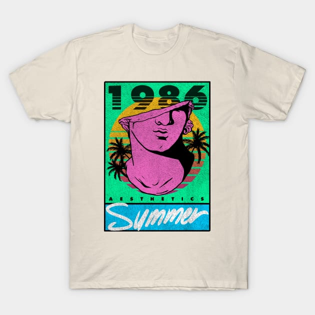 Vaporwave Summer Aesthetics 1986 T-Shirt by A Comic Wizard